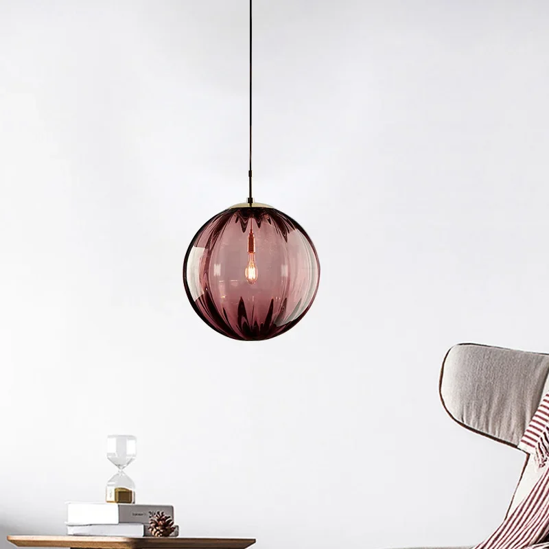 

Nordic Glass Ball Pendant Light Chandelier Decor LED Hanging Lamp for Home Restaurant Dining Bedroom Pendant Lamp Bedside Lights