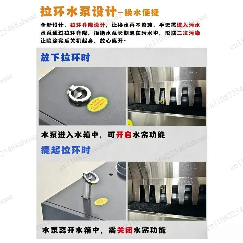 Stainless steel negative pressure exhaust box water curtain spray booth workbench for paint and coating applications
