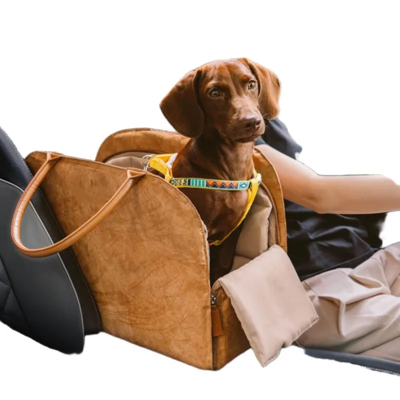 Multifunctional Portable Premium Leather Pet Travel Bag Small Pet Puppy Kitten
