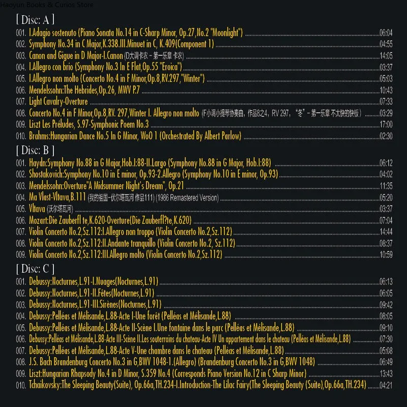 CD da Orquestra Filharmônica Berlim: Orquestra Sinfonia Clássico Golden Songs Seleção de Desempenho, 3 CD