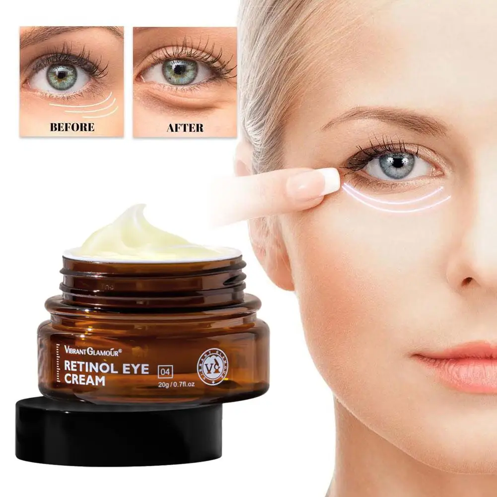 Crema antiojeras de Retinol para mujeres y hombres, elimina las arrugas, línea de piel, cuidado de la hinchazón de los ojos, bolsas hidratantes, Reduce el brillo fino, F6E6