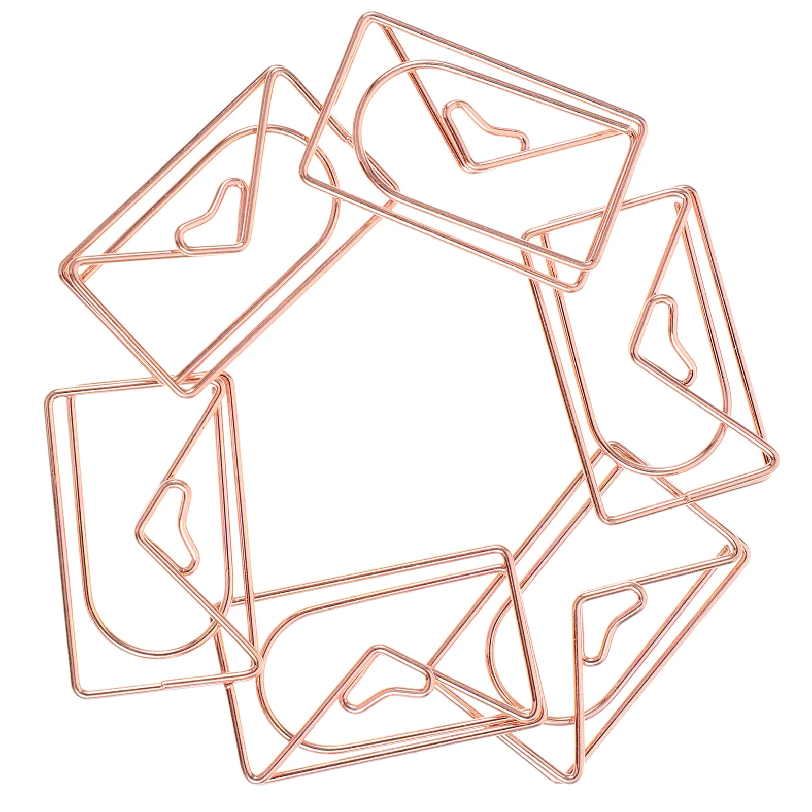 20Pcs Creative Envelope Paper Clips Metal Reusable Note Clamps for Organizing Photos Cards Books Office School Supplies Rose