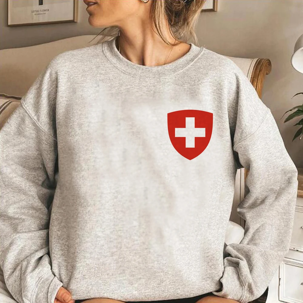 Suisse hoodies women funny Korean style Fleece Pullover women japanese pulls