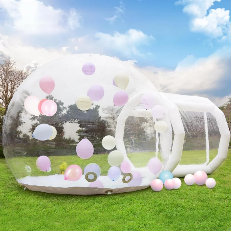 

10FT Inflatable Bubble House Dome For Kids, Clear PVC Inflatable Bubble House Tent With Tunnel, Bubble Balloon House