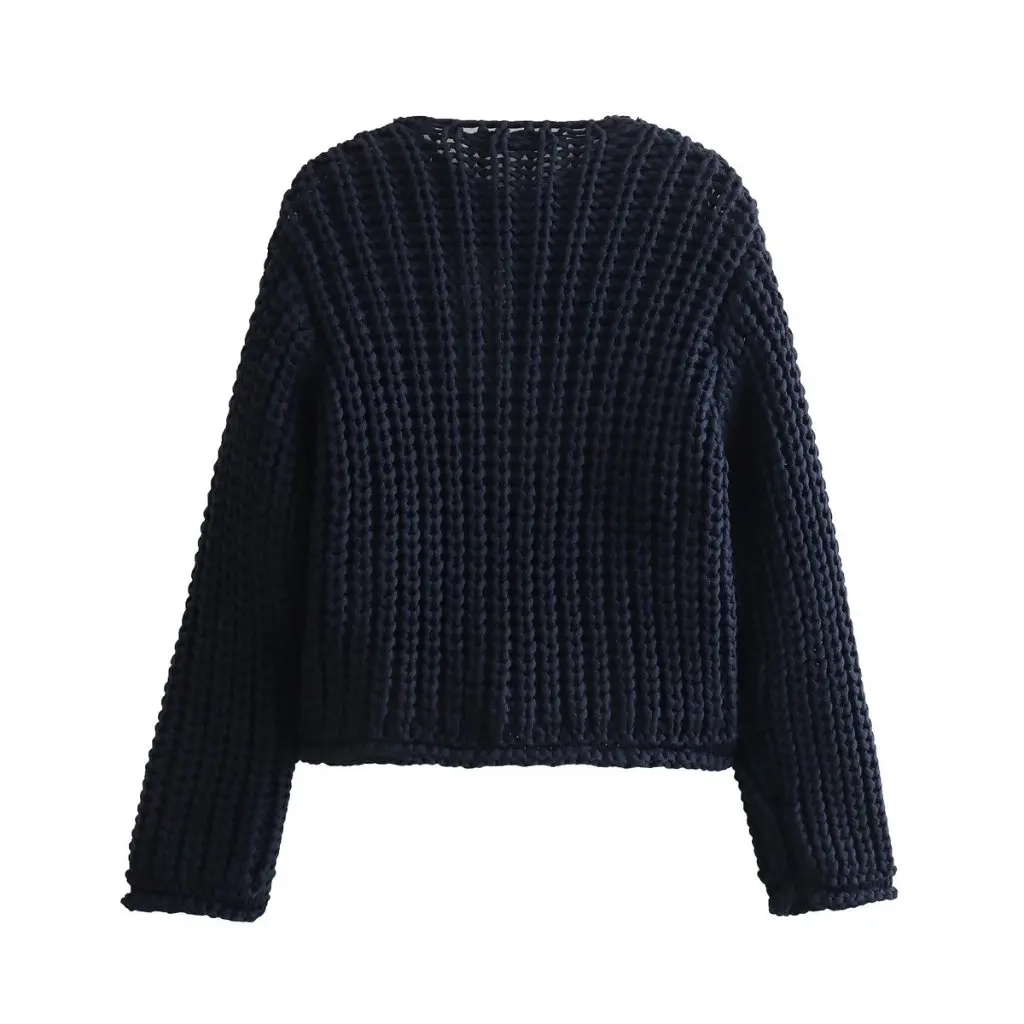 

Women's Thick Needle Short Cardigan Jacket Autumn Winter Street Fashion European American Style New Arrival