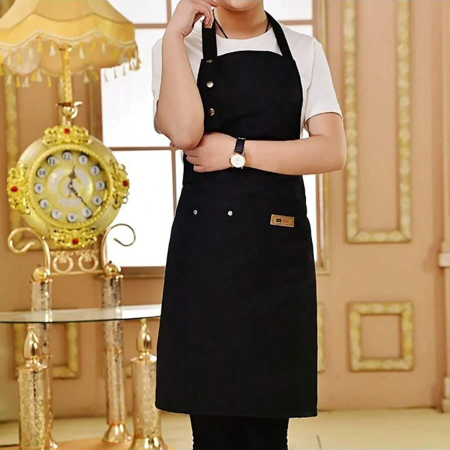 New Fashion Kitchen Aprons for Woman Men Chef Work Apron for Grill Restaurant Bar Shop Cafes Beauty Nails Studios Uniform