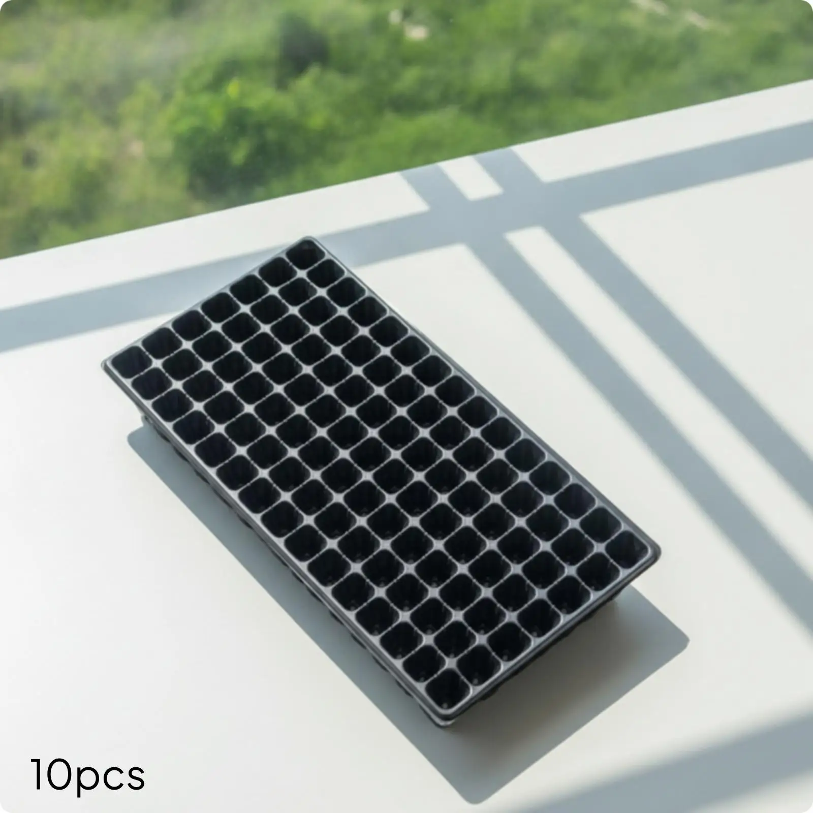 10 Pieces Seedling Tray Rectangular Starting Tray for Growers, Gardeners, Greenhouse, Balcony