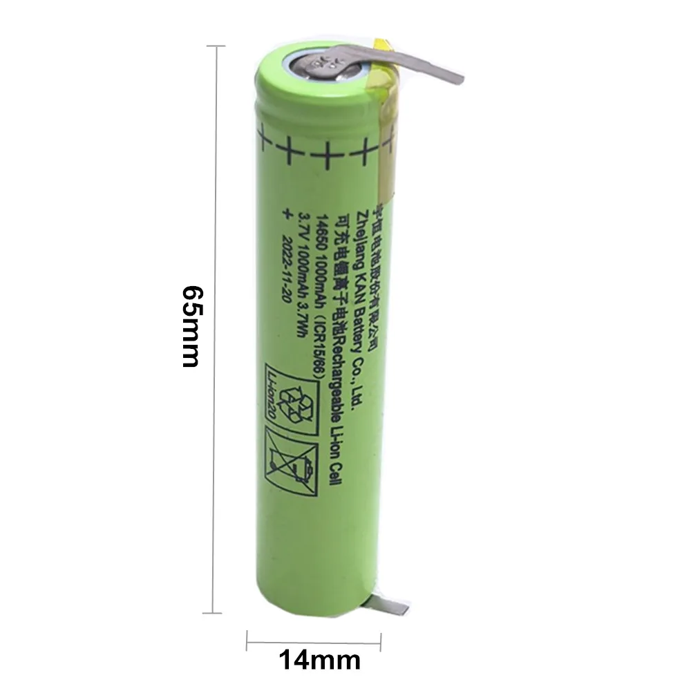 3.7V 14650 Battery For SOOCAS V1 V2 X3 X3U X5 D2 D3 Sonic Electric Toothbrush With Soldering Tabs For Led Flashlight
