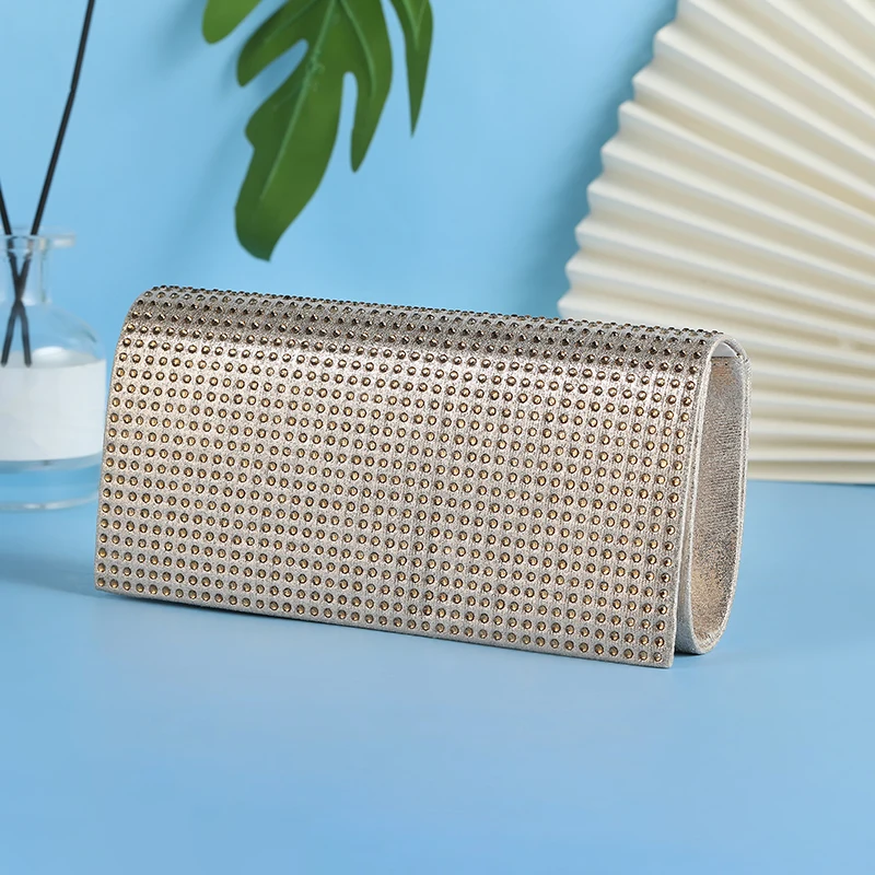Bright Diamond Clutch Bag Dinner Party Chain Shoulder Socialite Evening Outing Mobile Phone Storage for Women