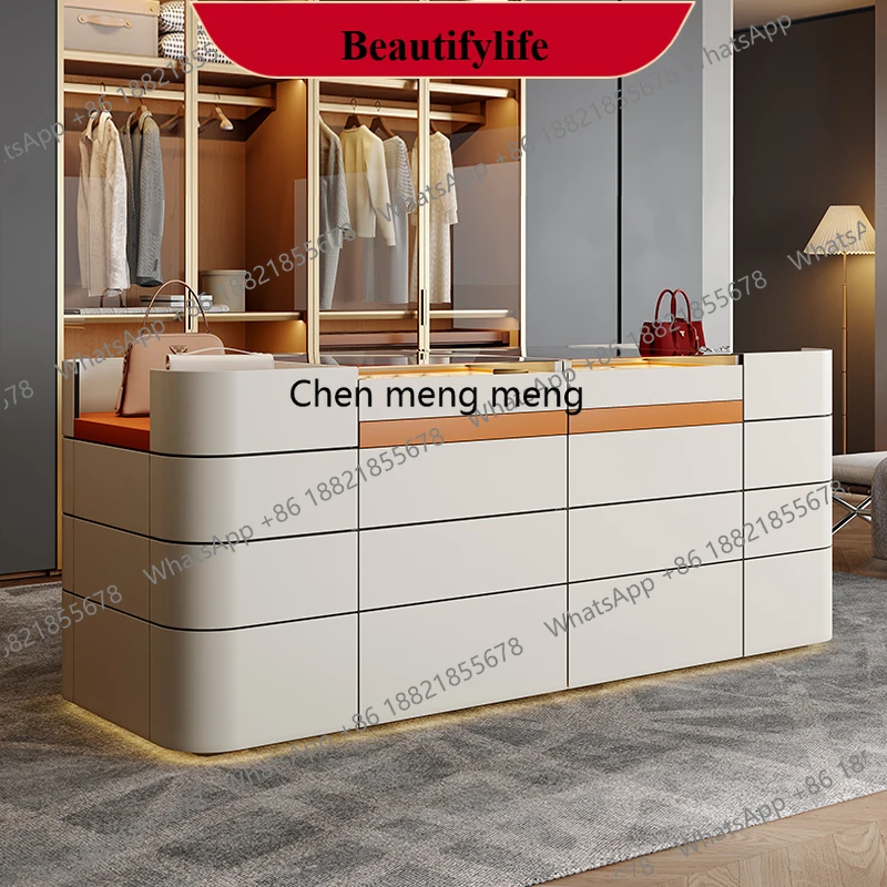 

Italian light luxury cloakroom island cabinet villa large flat floor bedroom household locker