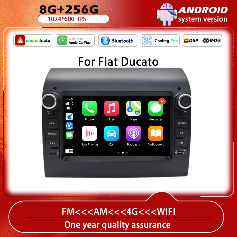 Android 15 Car Radio For Fiat Ducato 2005-2023 Citroen Jumper Peugeot Boxer 2011-2015 Auto Carplay 2 din Autoradio Multimedia 4G