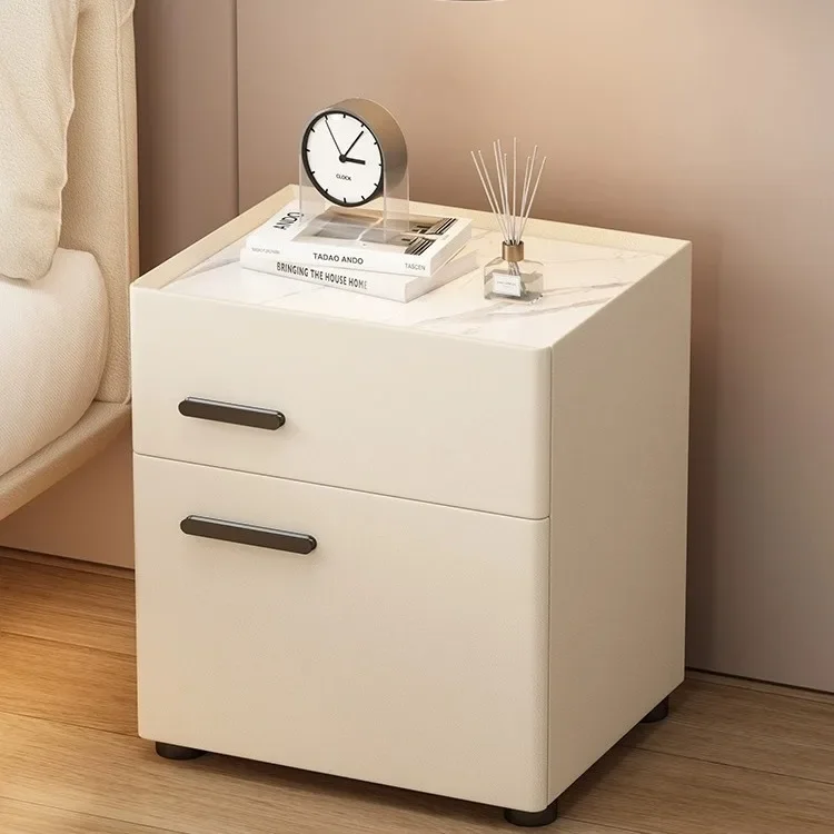 Smart bedside table with safe Multifunctional solid wood home wireless charging Light luxury bedroom New small bedside table