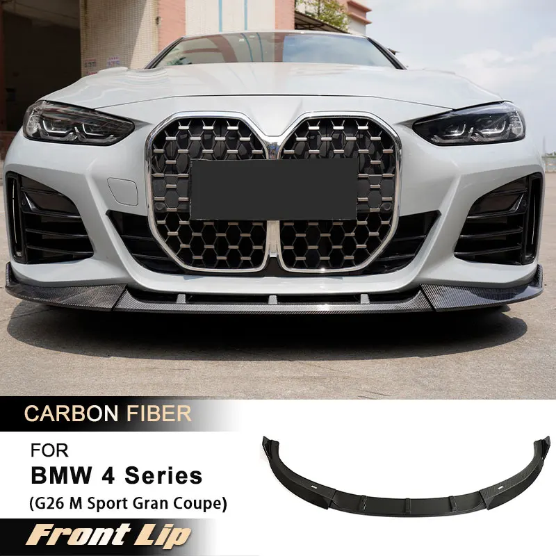 

Car Front Bumper Lip Spoiler for BMW 4 Series G26 M Sport Gran Coupe 4-Door 2021-2023 Front Lip Chin Apron Body Kit Carbon Fiber
