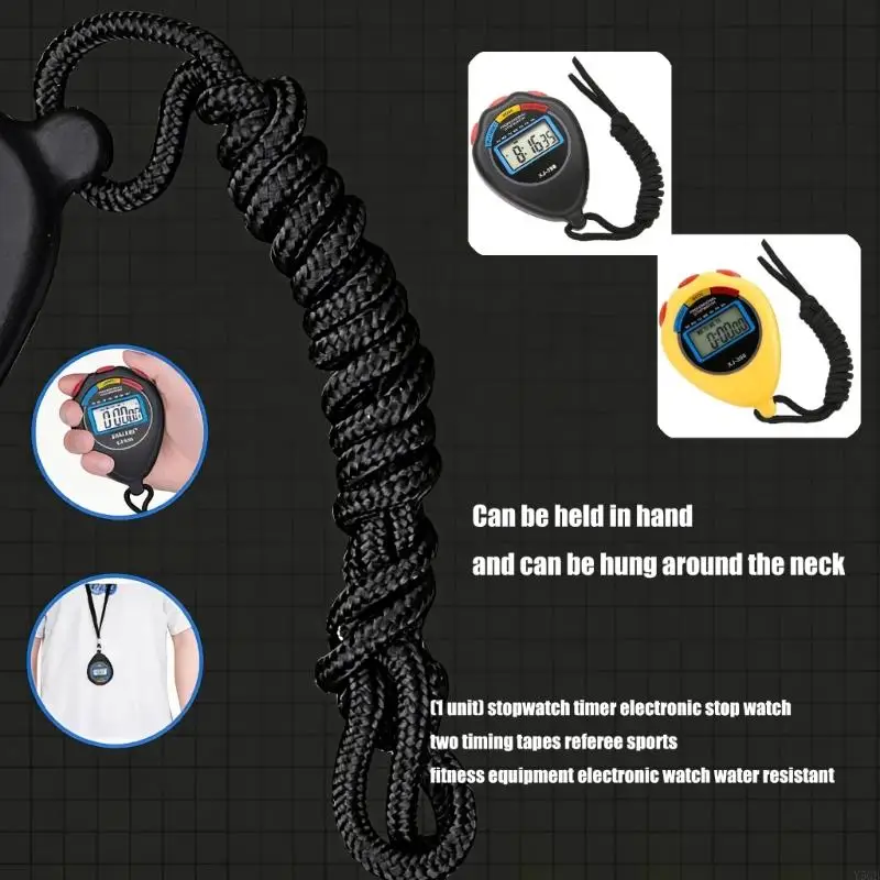 High Precisions Digital Stopwatches With Double Timer Waterproof Design For Sports Fitness Activity Electronic Stopwatches Y5GB