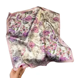 100% Natural Real Silk Scarf Women Hairband Shawl Female Bandana Square Scarves Wrap elegant Spring Fashion High Quality Hijab