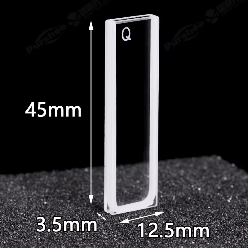 2 Stück 1 mm Quarz-Standardküvette, 2 klare optische Seiten, 350 µl, UV-transparente Spektralphotometer-Probenzelle, hohe Lichtdurchlässigkeit. – Detail 8