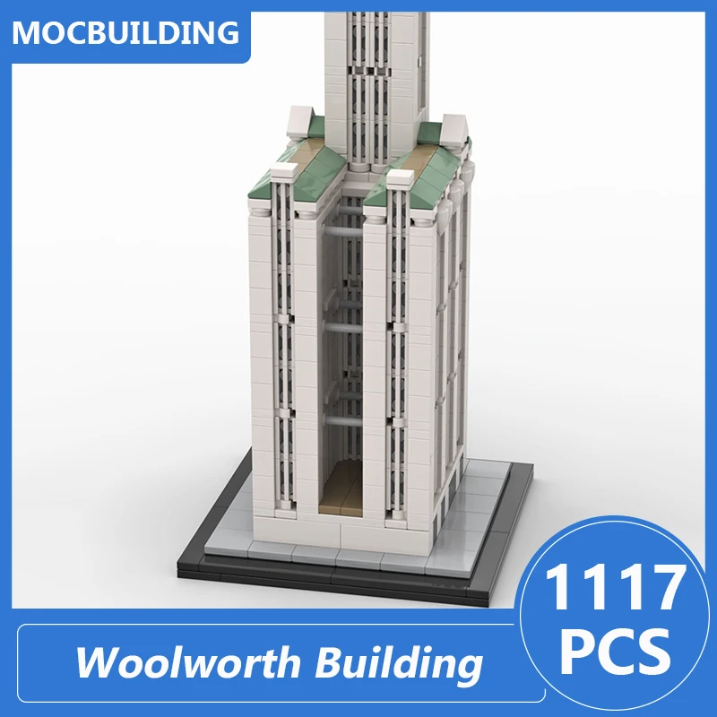 Woolworth Building 1:800 Scale Model Moc Building Blocks Diy Assemble Bricks Architecture Creative Collection Toys Gifts 1117PCS