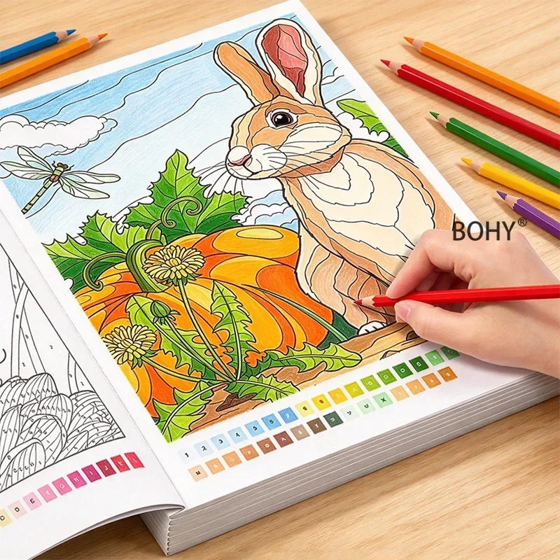 1 Digital Coloring Book 32 Pages Include Exquisite Line Drawings Such As Field Rabbits/chipmunks/cherry Blossom Butterflies, Etc