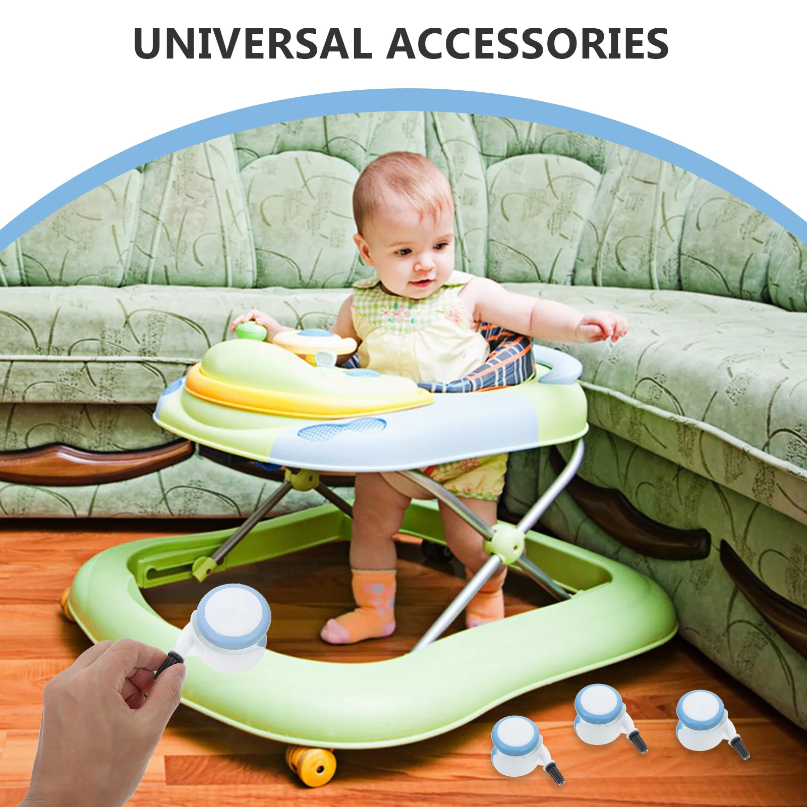 Roues de remplacement universelles pour poussette, 2 pièces, roues avant robustes pour chariot de bébé, rouleaux en caoutchouc de remplacement pour une stabilité améliorée