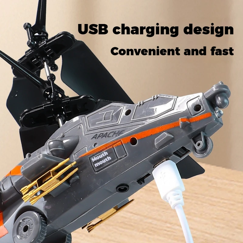 Induction RC Helicopter Rechargeable Flying Toy Durable Hover Aircraft with Lights Infrared Sensor Crash Resistant Night Market