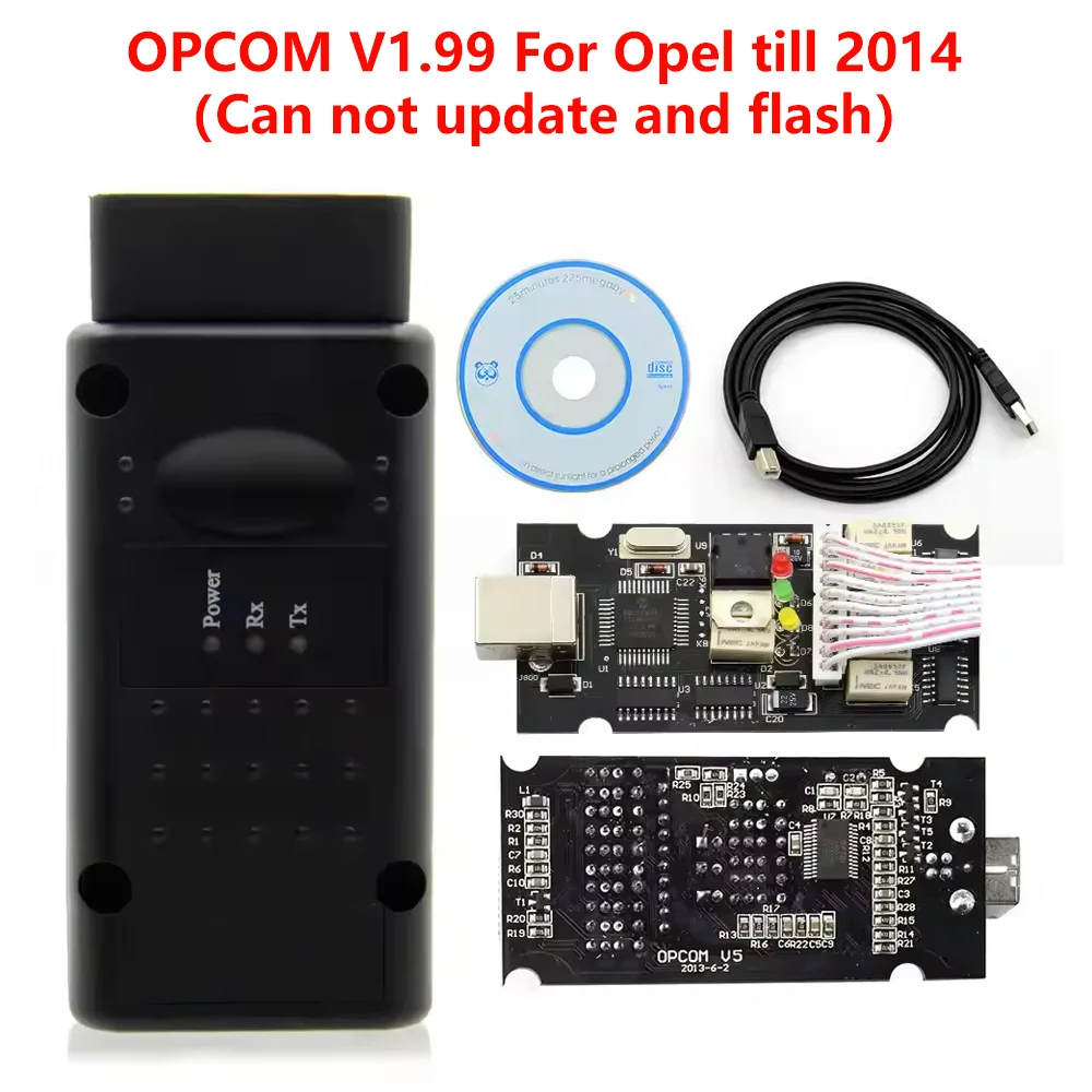 

Новейший диагностический инструмент для Opel OPCOM 1.99 CAN BUS OBD2 сканер CAN OBD2 сканер OPCOM V1.99 10-16-контактный кабель для моделей автомобилей Opel
