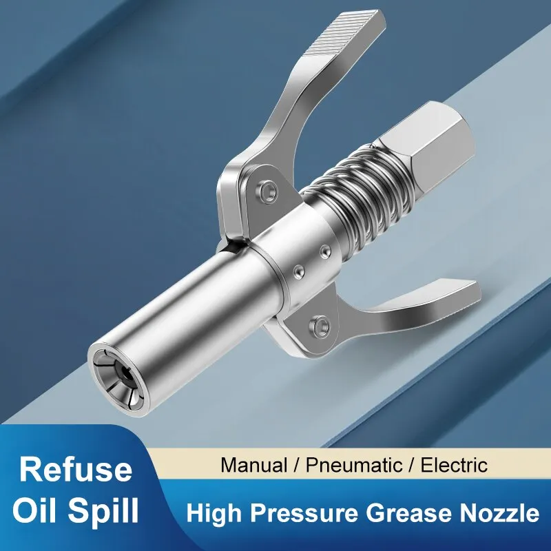 Łącznik narzędzia do smarowania 10000 PSI Wytrzymała, szybka blokada i zwalnianie Podwójny uchwyt Stal nierdzewna NPTI/8 Nieprzeciekająca końcówka
