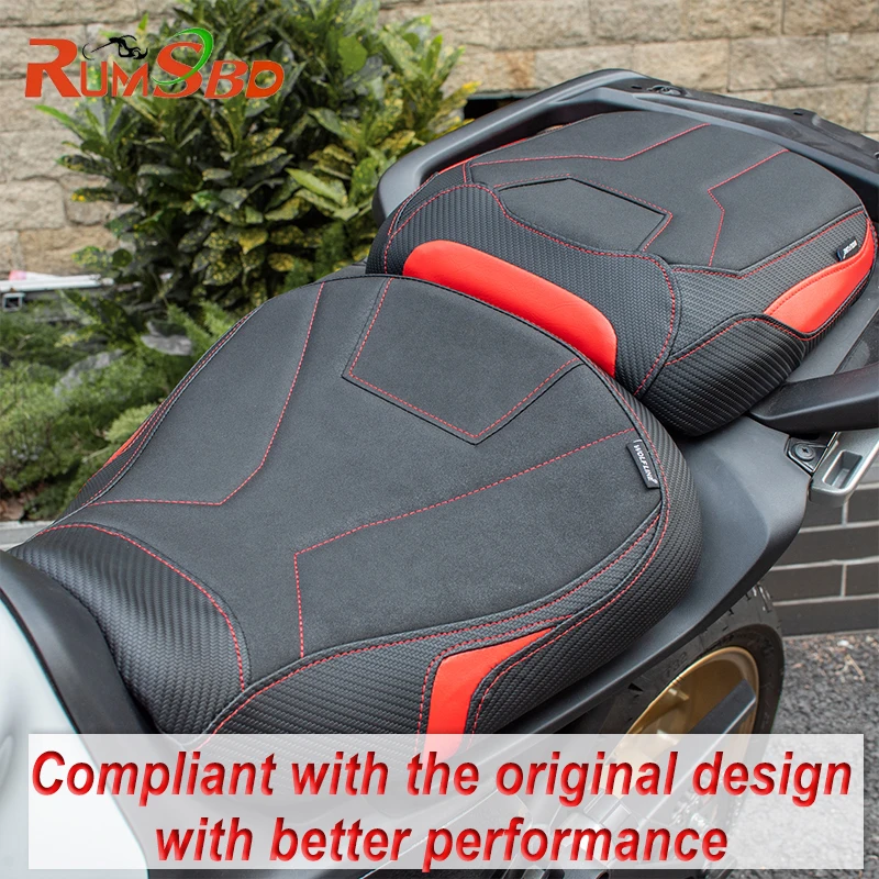 Motorcycle Front Solo Thicken Leather Seat Cover Rear Passenger Cushion Pad For Yamaha Tracer 9/GT 2021 2022 2023 2024