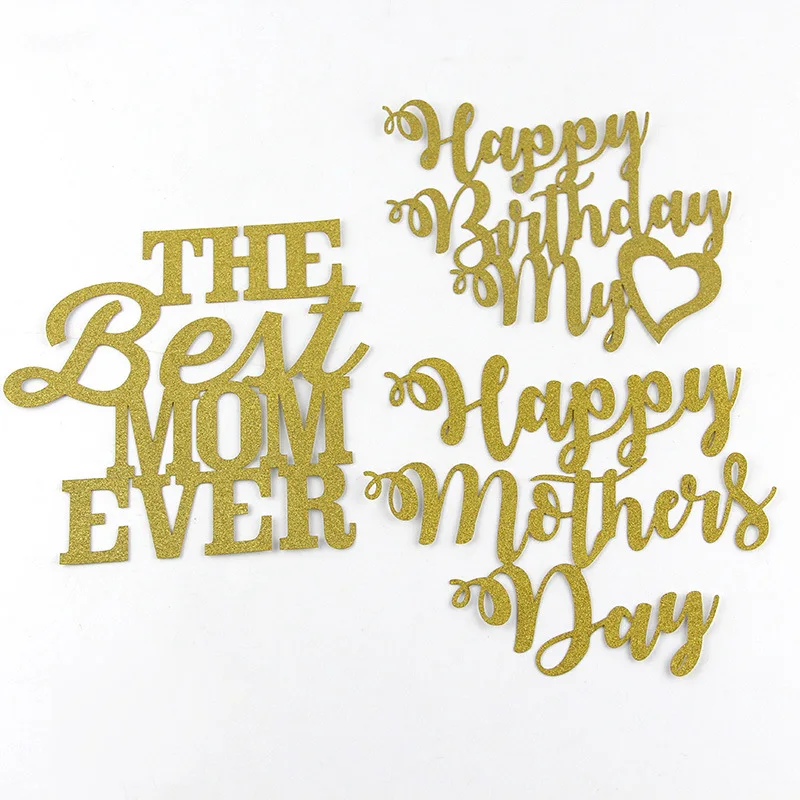 Cake Flags happy mother's day best mom Cupcake Cake Topper Toppers Kids Birthday Wedding Bridal Cake Wrapper Party Baking DIY
