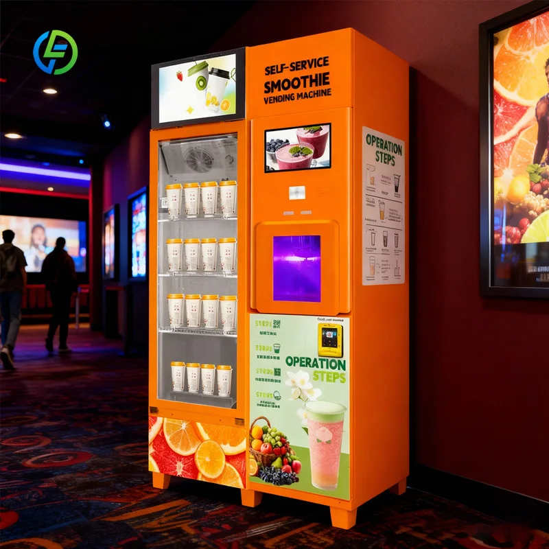 Customized Popular Design Frozen Real Fruit Automatic Machine for Mall Smoothie Vending Machine