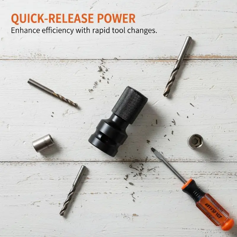 Impact Wrench Drill Adapter 1/2 to 1/4 Hex Converter 1/2PCS Sturdy Socket Extension for Plumbing Repair Woodworking DIY Projects