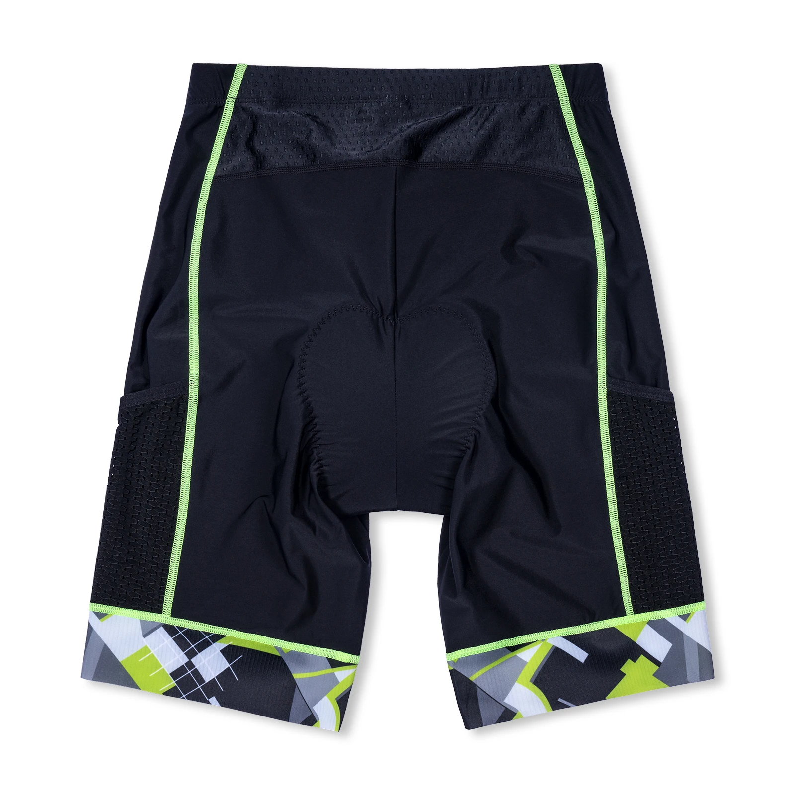 Men's Tri Shorts Quick Dry Compression Triathlon Cycling Shorts with Pad Side Pockets Swim Bike Run MY KILOMETRE