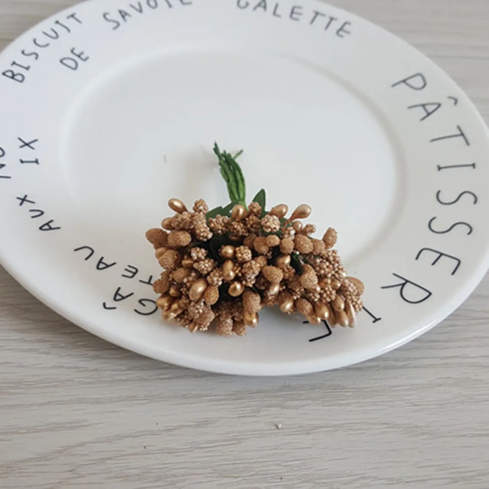 

12Pcs Mini Artificial Pip Berry Picks Realistic Fake Decorative Fruit Bright Natural Color Wedding Party Office Coffee Shop