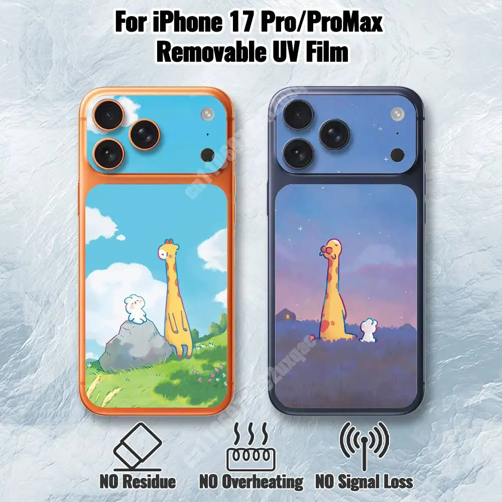 

Giraffe and Rabbit Couple Removable UV Film for iPhone 17 Pro 17 ProMax HD Back Sticker