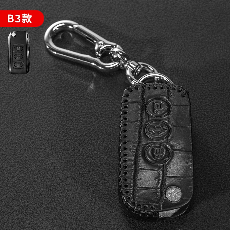 

High End Leather Key Fob Cover For Bentley Bentayga Flying Spur Continental Mulsanne GT Key Case Key Chains Car Accessories