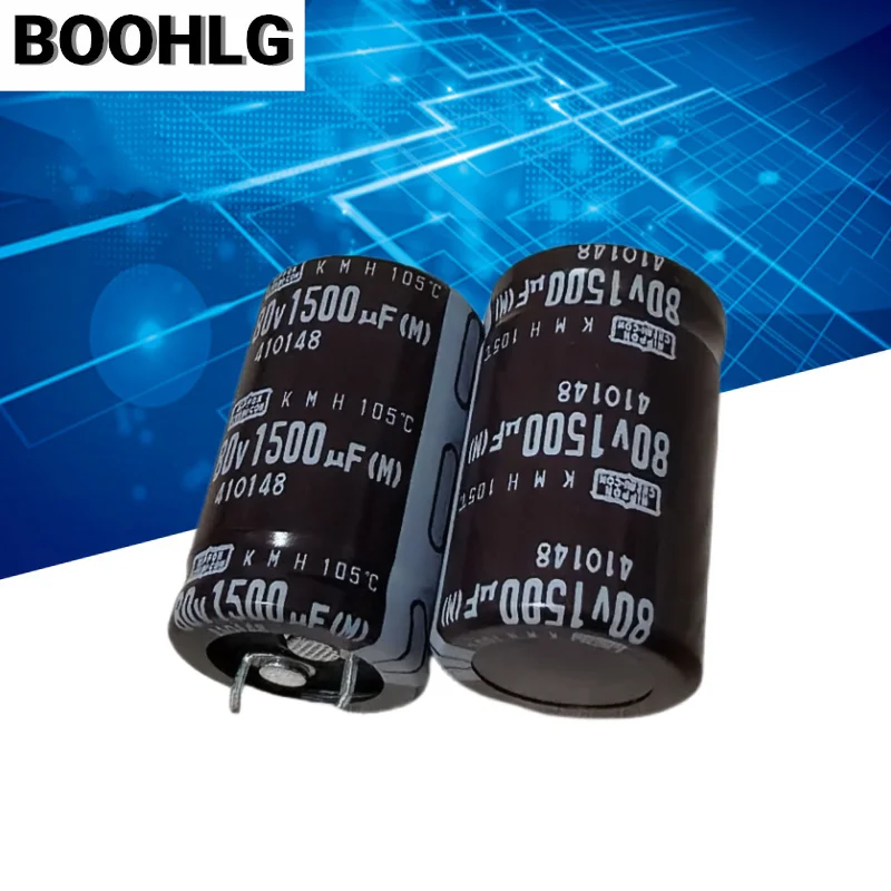 2PCS Chemical Black Diamond Aluminum Electrolytic Capacitor 80V 1500UF 22X35 KMH