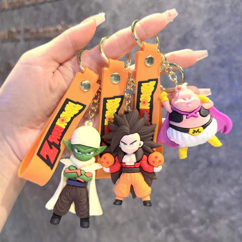 Dragon Ball Z 3D Keychain Set Anime Goku Krillin Master Roshi Piccolo Buu Anime Character Bag Charm Backpack Pendant Car Key - view 3