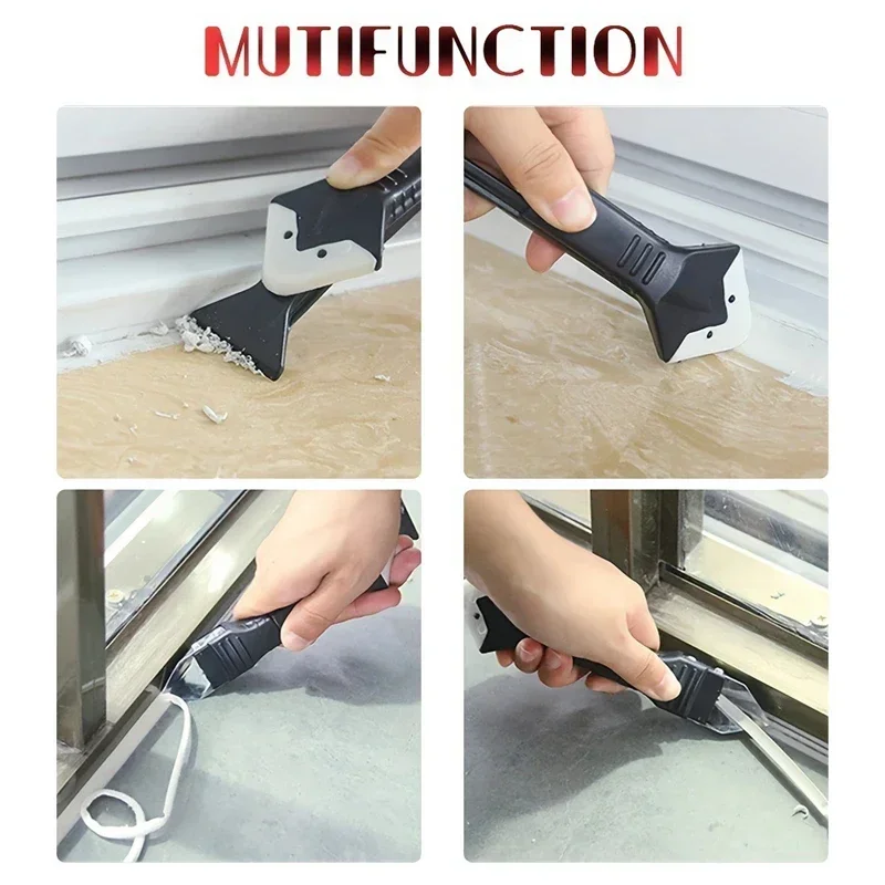 Caulking Tool Glass Glue Angle Scraper Tools Caulk Cement Scraper Silicone Sealant Remover Shovel Floor Cleaning Kitchen Window