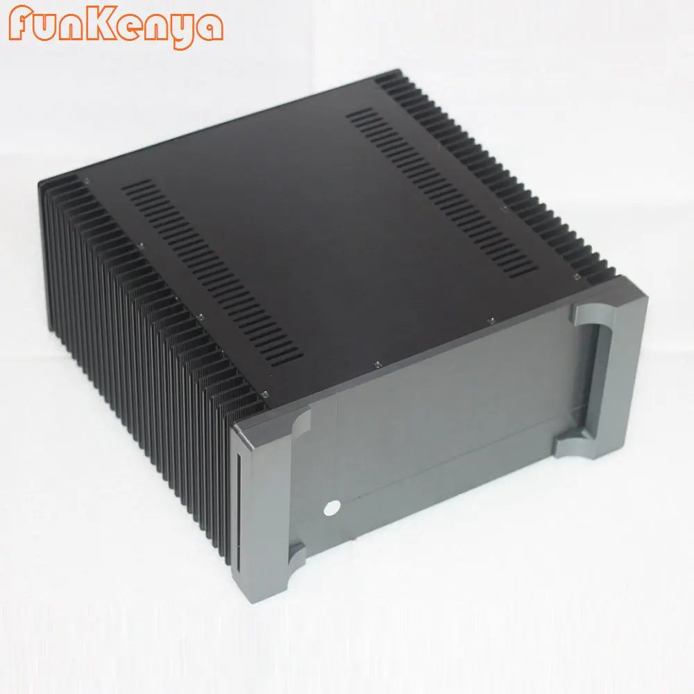 Anodized W430 H200 D411 Aluminum Chassis Heat Dissipation Large Power Amplifier Enclosure DIY Rear Class Tube Amp Housing Shell