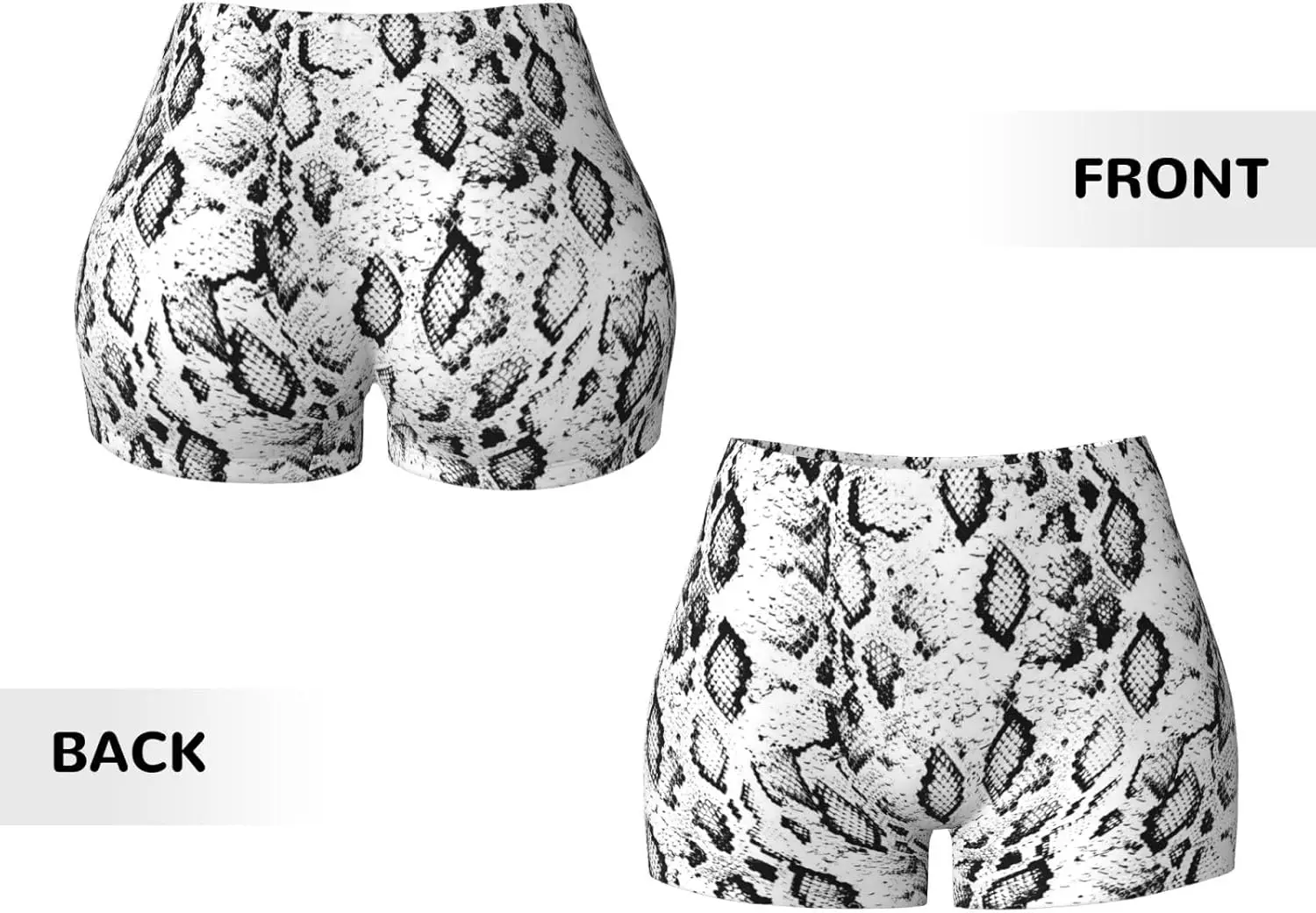 뱀 가죽 흑백 프린트 여성 운동 반바지 신축성 있는 운동용 체육관 반바지 여름 무봉제 하이웨이스트 요가