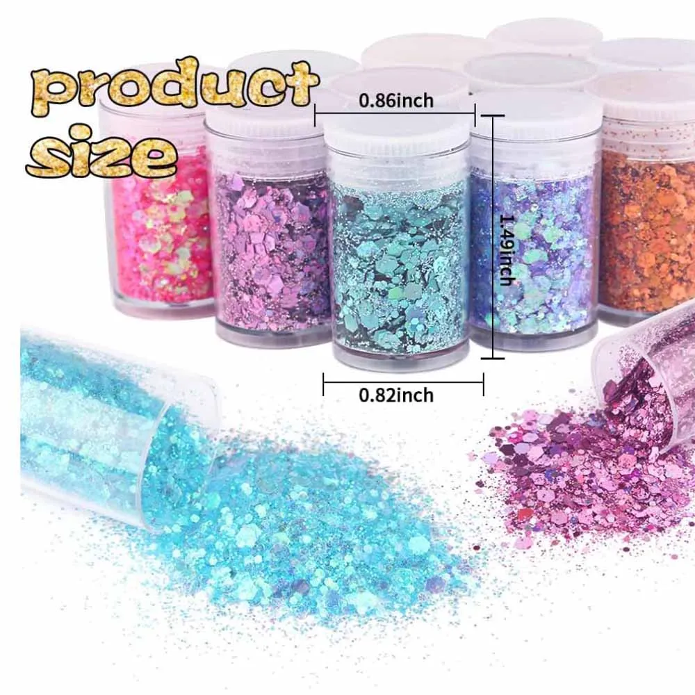 32색 에폭시 레진 DIY 네일아트 울트라파인 네일 글리터 파우더 & 스팽글 메이크업 공예 & 핸드메이드 생생한 질감 네일 디자인