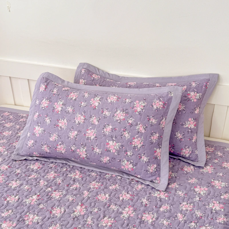 2pcs Quilted Pillowcase Cover Floral Style Flower Printed Pillow Sham 48x74cm Thick Cushion Cover Deorative Pillow Case for Home
