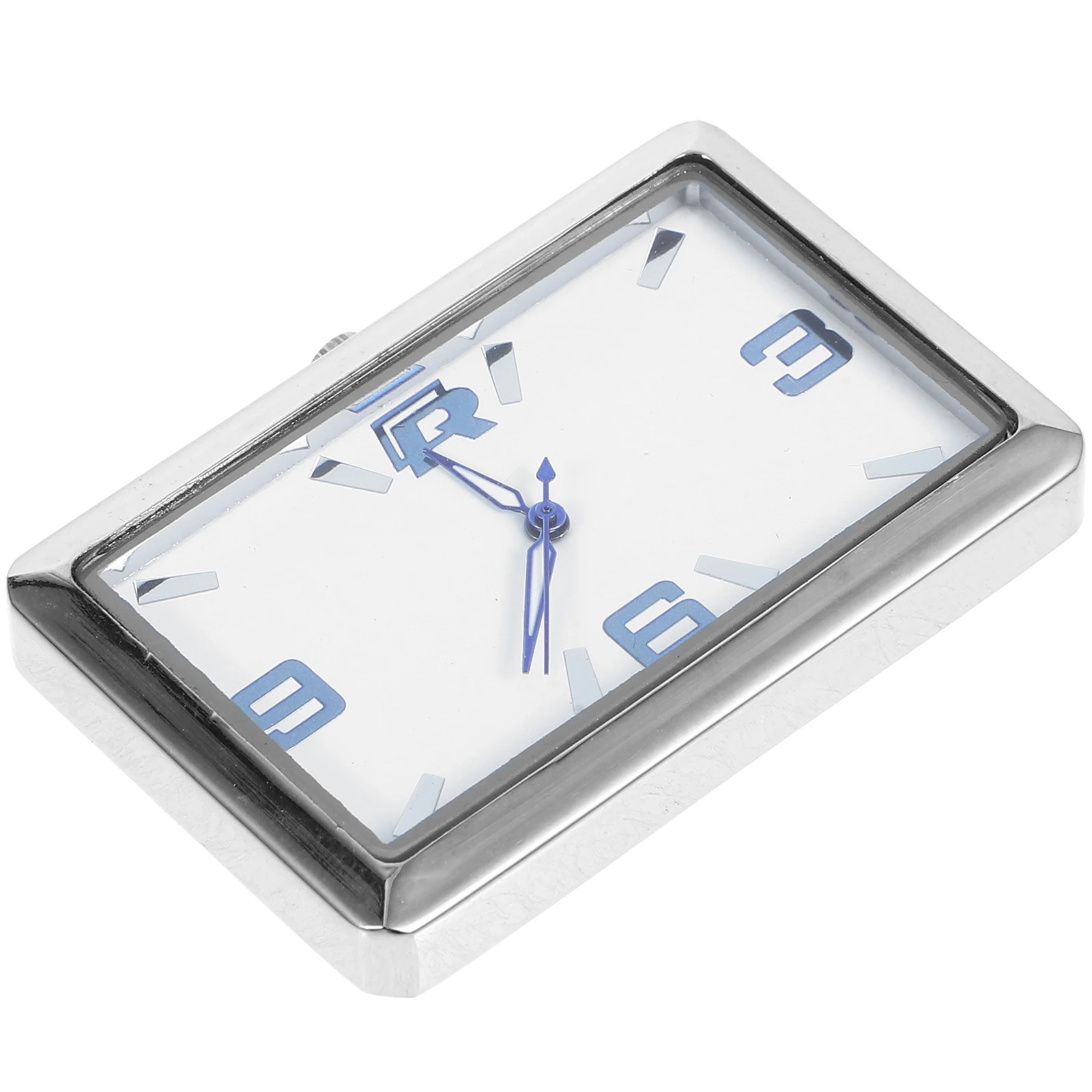 

Square Car Dashboard Mini Clocks Small Analog Stainless Steel Travel Clock for Car Decor Fluorescent Clock Stylish Simple Design