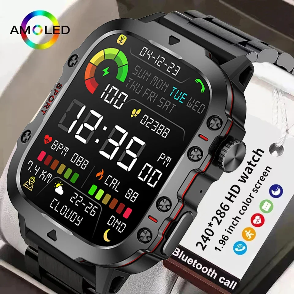 2024 New Smart Watch Men Voice Assistant BT Wireless Call Business IP68 Outdoor Sport Waterproof Wristwatch For Android IOS