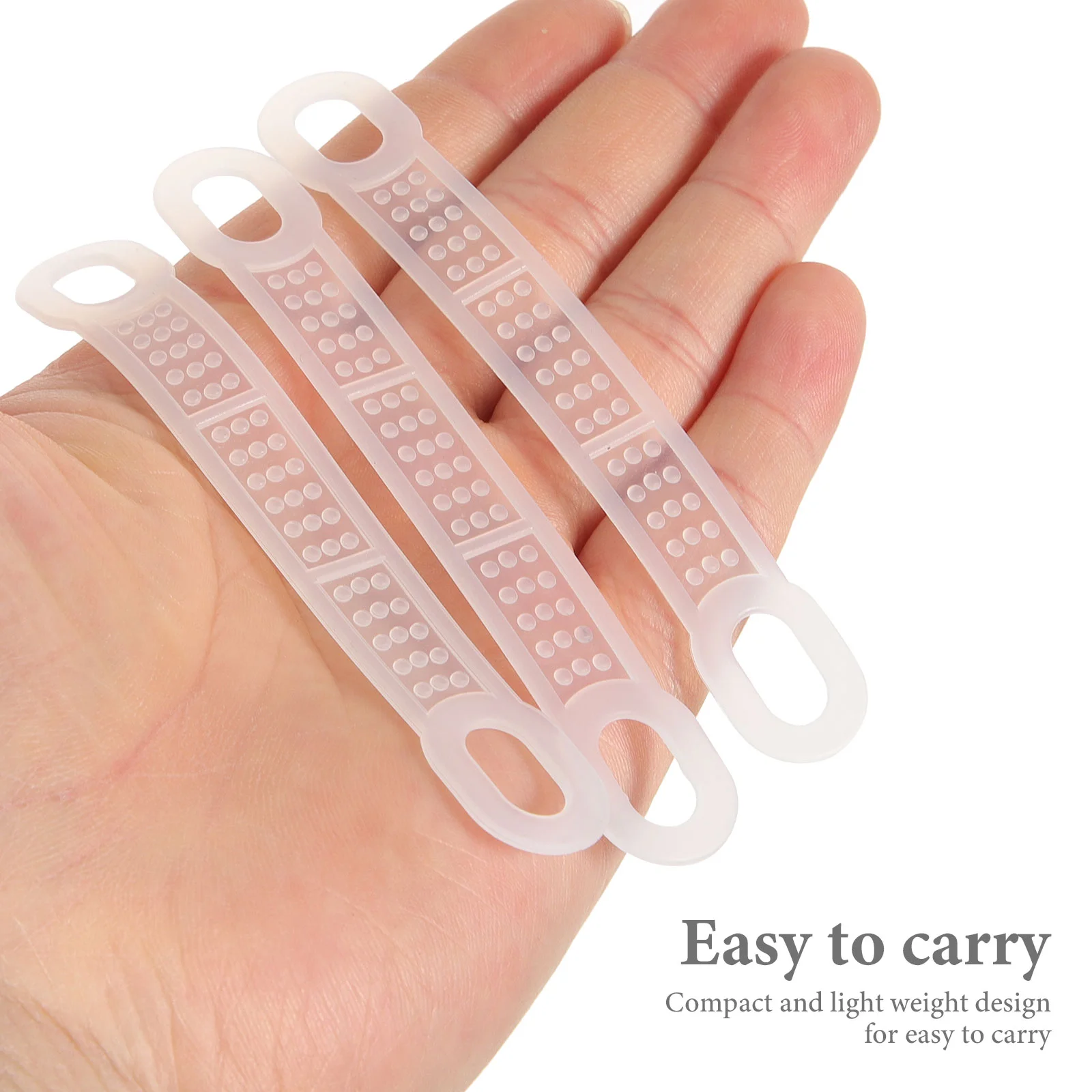 50 Pcs Non-slip Hanger Strip Hangers Clothes Coat Grips Solid Wood Silicone for Silica Gel Clear Strips