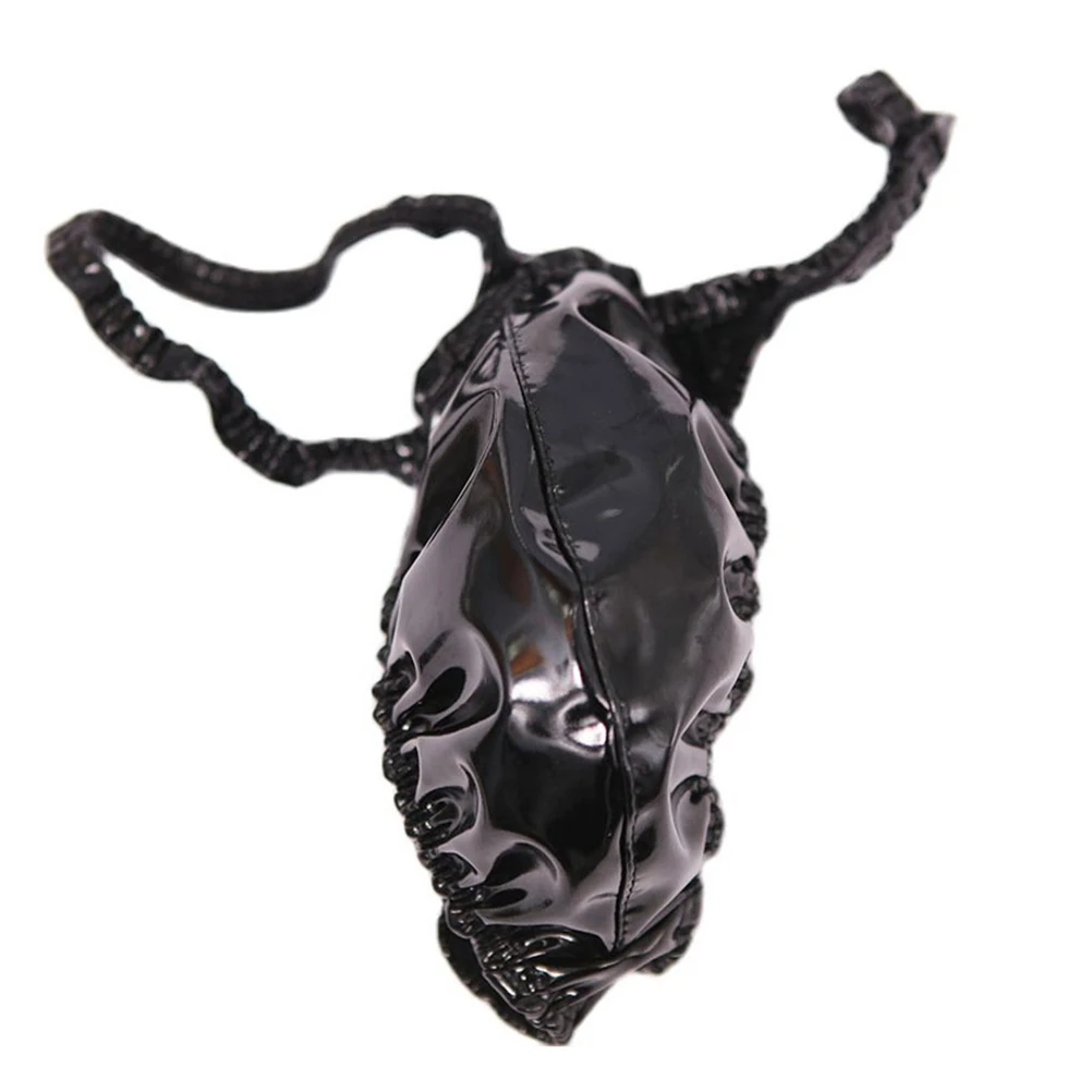Men Latex Ammonia Leather Glossy Lingerie Sexy Accessories Hot Thongs Gay Sissy Bulge Pouch Briefs Low Rise G-strings Underwear