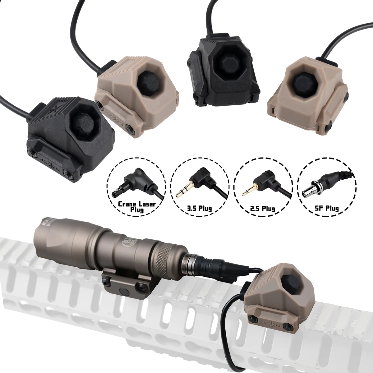 

Tactical AXON SL Remote Pressure Switch Modbutton UNITY LOGO For Surefire M300 M600 2.5 3.5 SF Crane Plug 20mm NGAL PEQ Laser