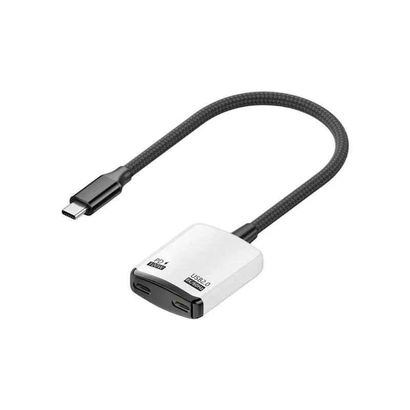 Hot Selling-Type-C 1-To-2 Docking Station AR Glasses Converter For Switch Laptop PD100W Fast Charging 8K Screen Projection White