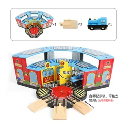 Wooden Track Magnetic Train Toy Wooden Track Scene Accessories Garage Parking Combination Assembled Children's Toys PD53