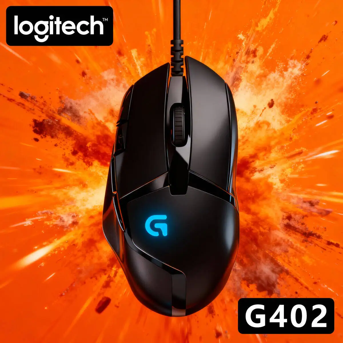 

Logitech G402 Wired FPS Mouse, 4000 DPI Optical Sensor, 8 Custom Buttons, 1ms Response, 500 IPS, Ergonomic Grip, Windows