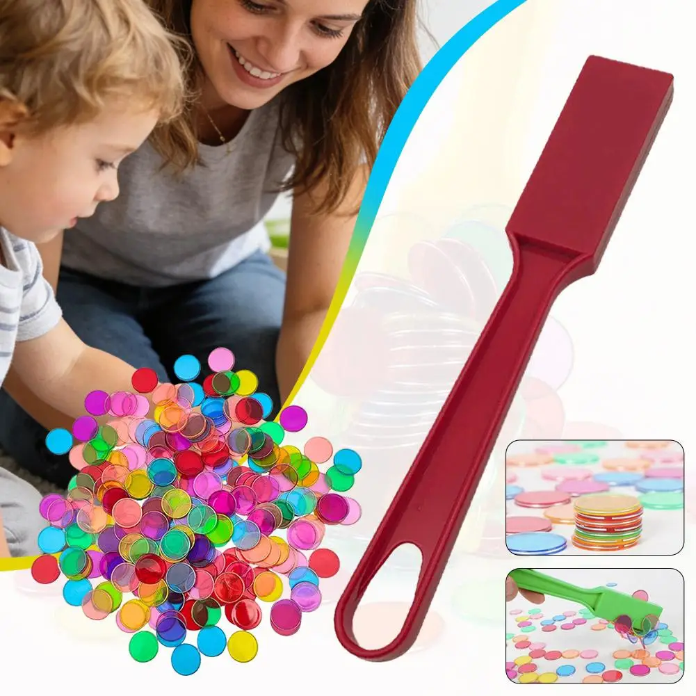 Montessori Magnetic Chips for Bingo Wand Party Game Counting Color Sorting Teaching Aids Science Educational Toys for Children